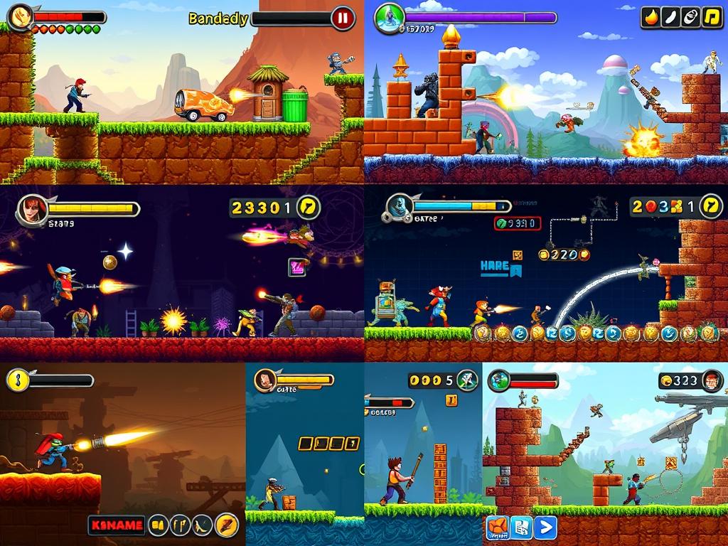 Action unblocked games collection showing shooting and platformer games Action unblocked games collection showing shooting and platformer games