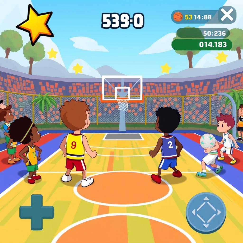 Basketball Stars unblocked game showing cartoon basketball players Basketball Stars unblocked game showing cartoon basketball players