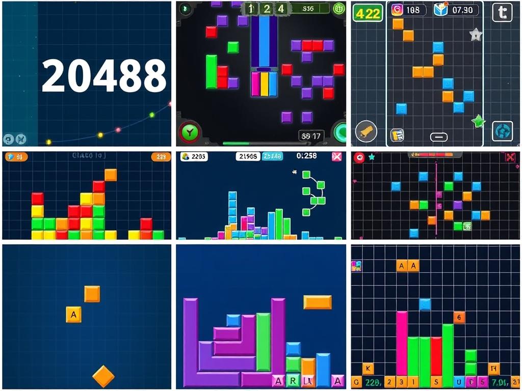 Puzzle unblocked games collection showing 2048, Tetris and other brain games Puzzle unblocked games collection showing 2048, Tetris and other brain games