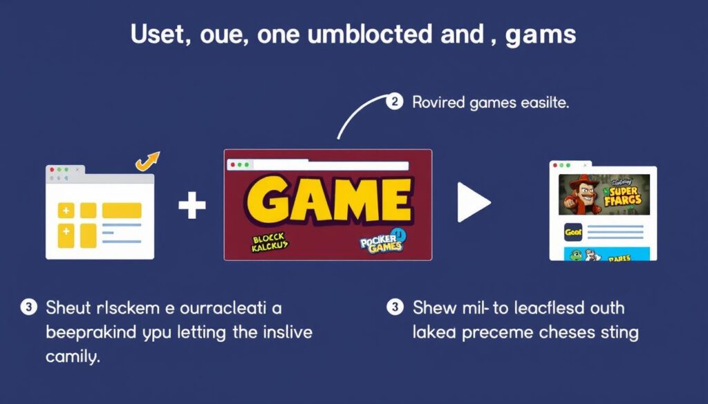 Step-by-step guide showing how to access unblocked games on a school computer Step-by-step guide showing how to access unblocked games on a school computer